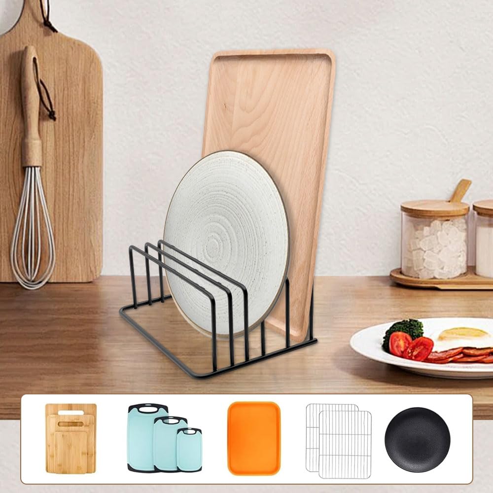 Support Planche à Découper LIMITADA Lot De 2 - Métal Noir, Rangement Cuisine