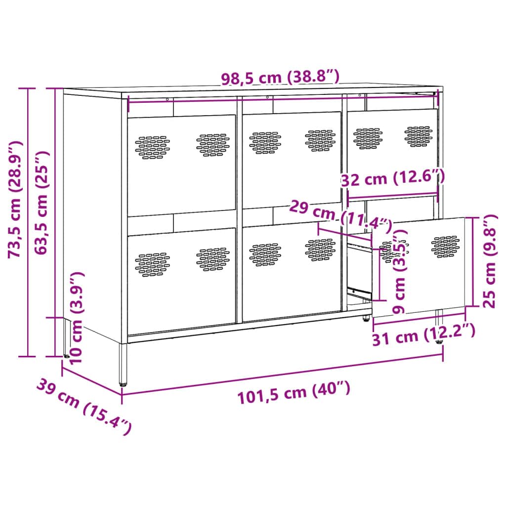 Armadietto Laterale ODDA Bianco - Credenza Rustica In Legno Di Pino Con Cassetto, Per Soggiorno E Cucina