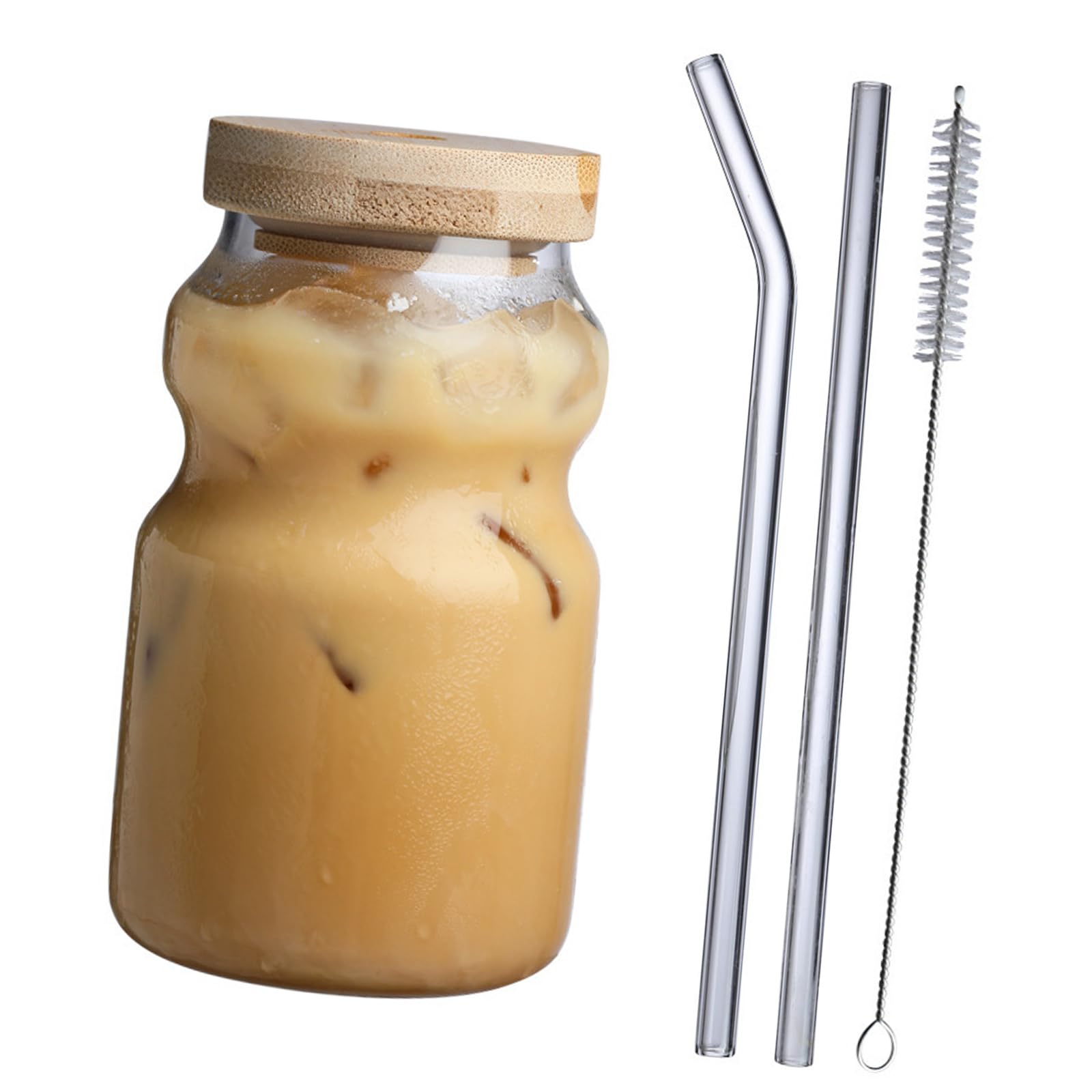 Tsophreniq 300ml Glass Mug Features Striped Pattern for Daily Beverages Permanent Drinking Cup