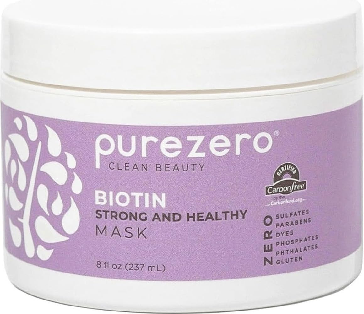 PureZero Biotin Strengthening Hair Mask 8 oz – Nourishing, Moisturizing, & Repairing for Stronger, Healthier Hair