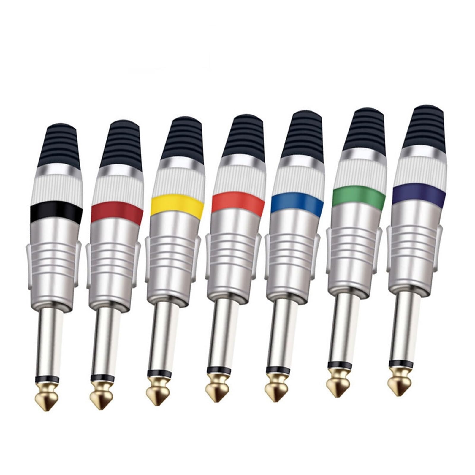 Conector de cable de montaje de micrófono de 1/4 pulgadas y enchufe mono estéreo de 6,35mm morado
