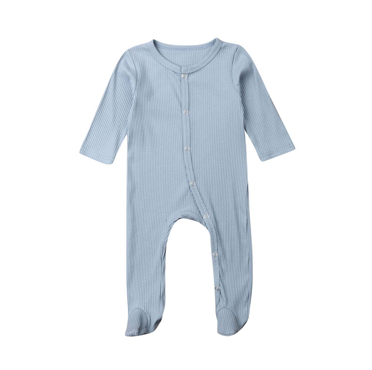 Newborn Baby Boys Girls Pajamas Sleeper Footie PJs Infant Baby Long Sleeve Cotton Footed Jumpsuit Coveralls