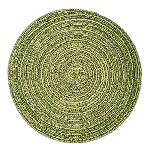 Molinter Set di tovagliette rotonde, per tavolo da pranzo, set da 2 pezzi, colore: verde