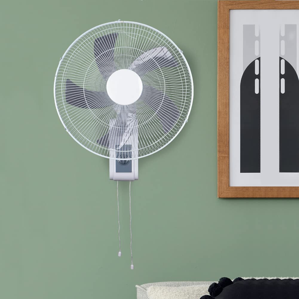 BAKAJI Ventilatore da Parete Potenza 45 Watt, Diametro 41 cm, 3 Velocità Selezionabili, Inclinazione Regolabile, Montaggio a Muro Stabile e Resistente, Ultra Silenzioso, Tensione 220 Volt - 50 Hz