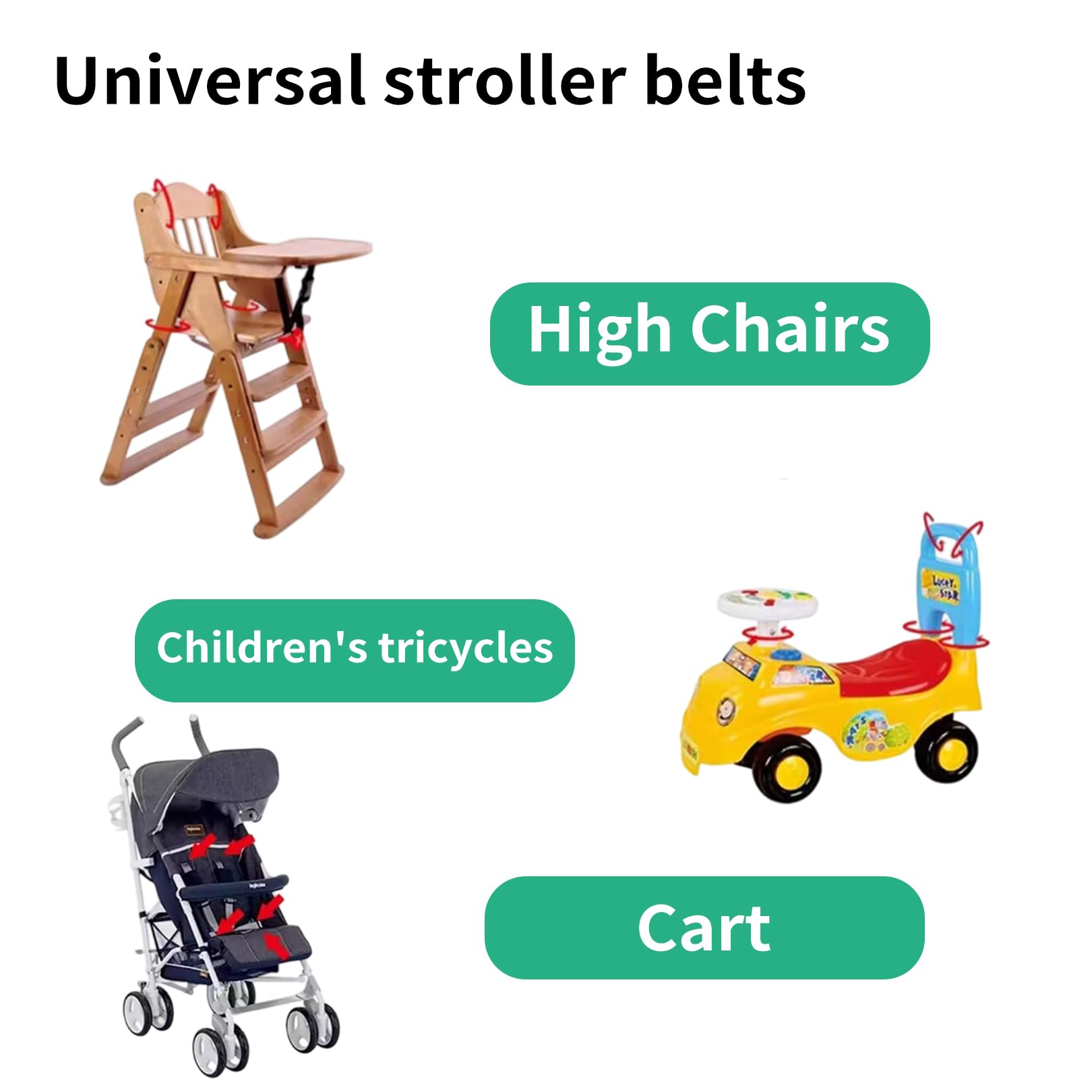 AOEVUIR 1 stuks kinderstoel veiligheidsgordels 5-punts gordel veiligheidsgordel vervangende veiligheidsgordels 5-punts kinderveiligheidsgordels omkeerbare gordel voor kinderstoel kinderwagen