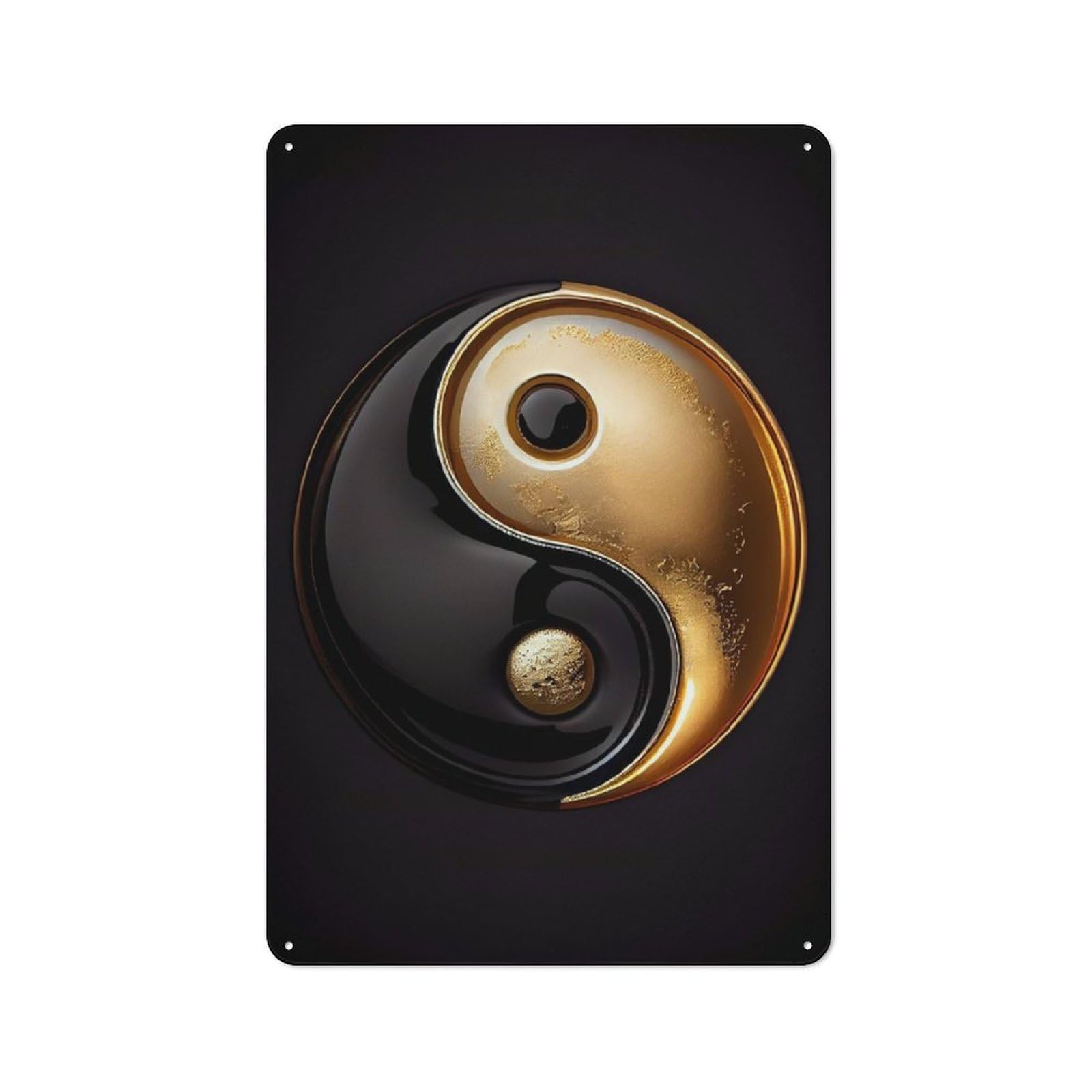 Junmoney Balance Of Two Yin Yang Metal Wall Sign 30X20cm Featuring For Café Or Restaurant, For Vintage Wall Decor Fans, For Metal Sign Collectors