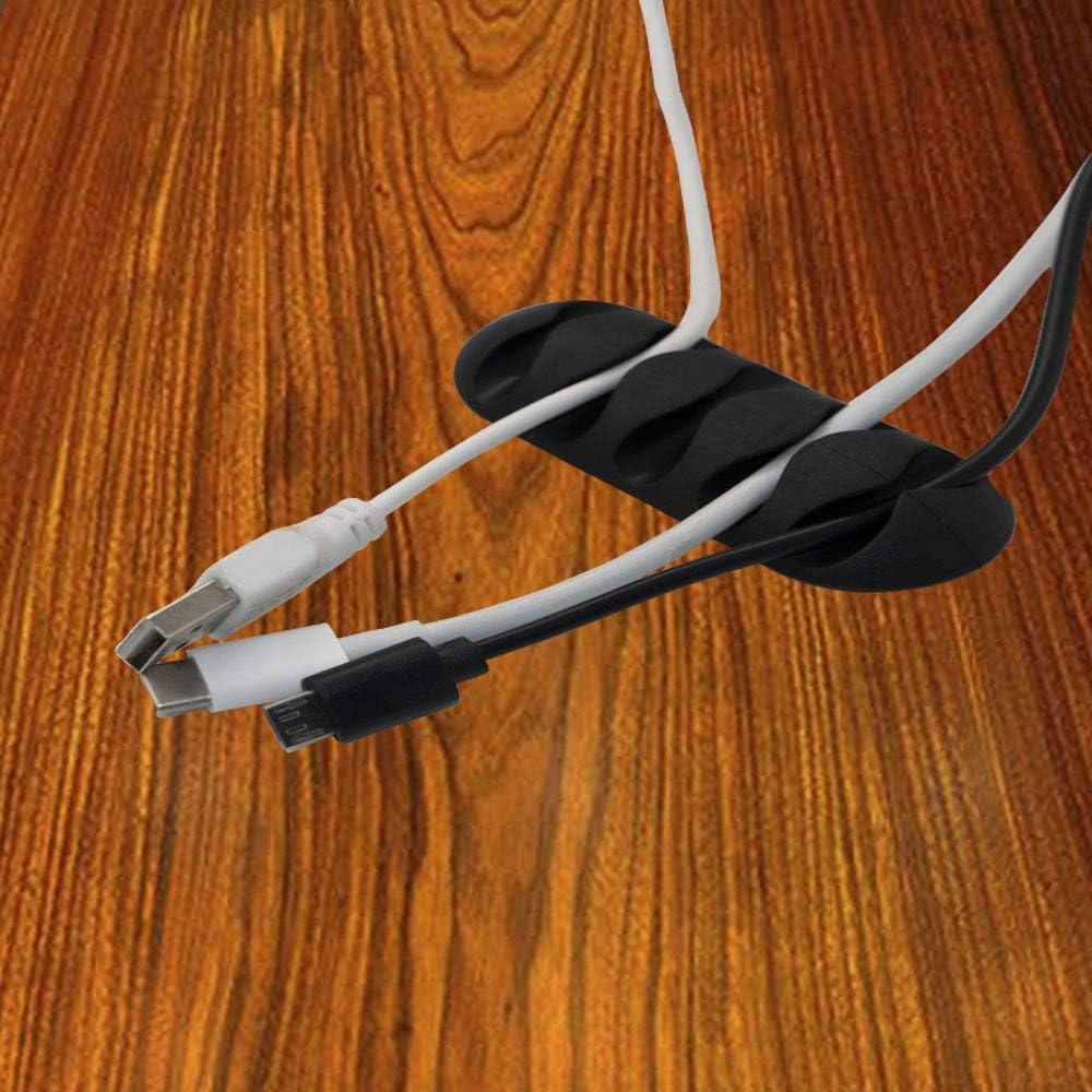 LANQI 10pcs Cable Clips, Cord Holder,Cable Holder, Wire Holder Adhesive Desktop Cable Management for Home, Office