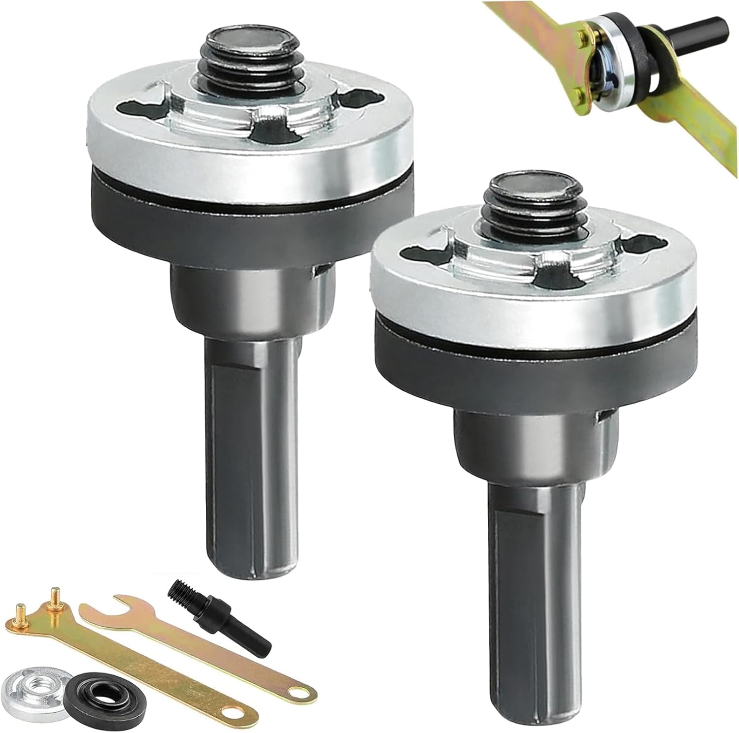 Conversion Angle Grinding Adapter Connecting Rod Kit, Electric Drill Conversion Angle Grinder Accessories with Replacement Grinder Flange Nuts and Spanner Wrench Conversion Tool