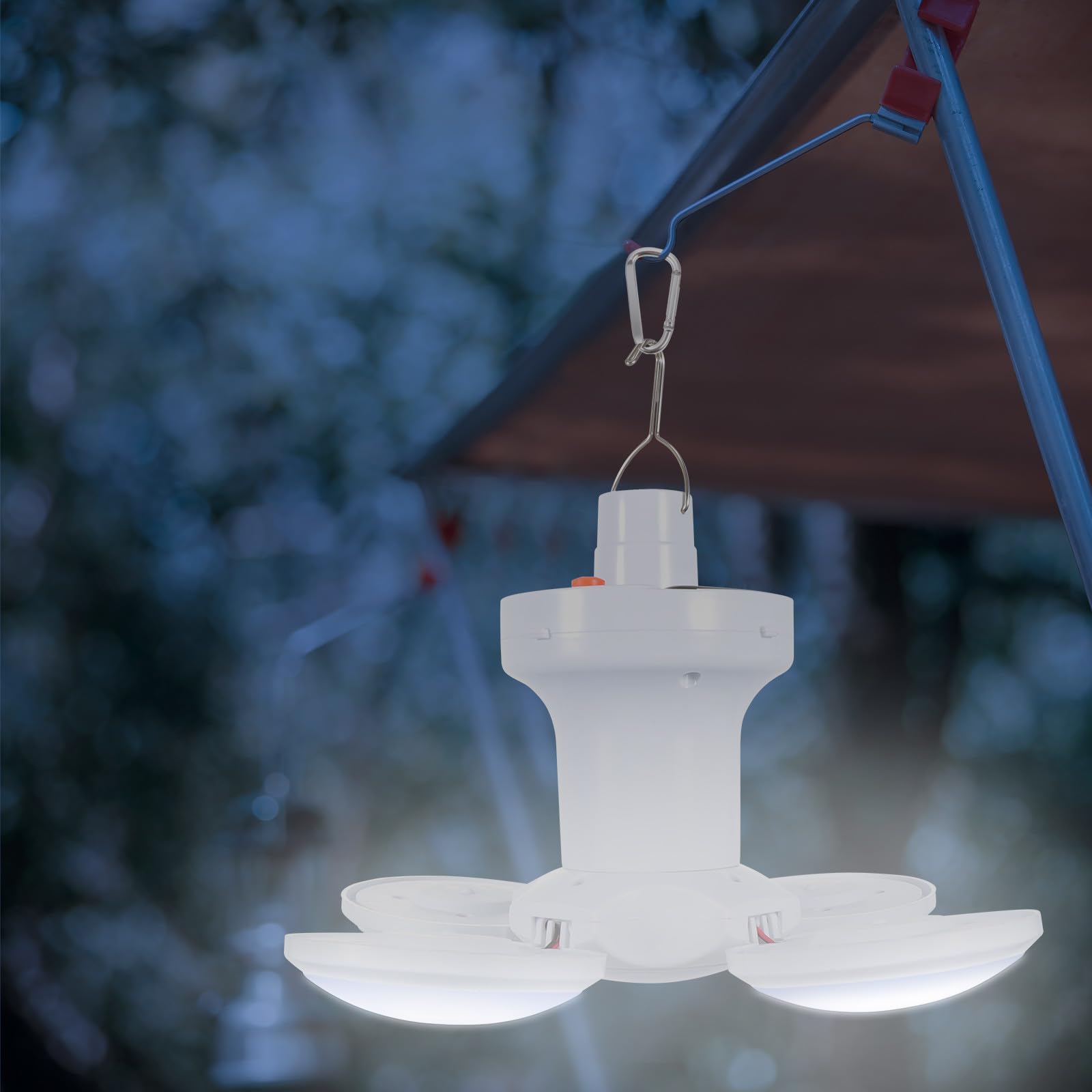 STOBAZA Lámpara Colgante para Camping Recargable Solar y Usb, Luz LED de 2400mah y 5.5v, para Tienda y Actividades al Aire Libre