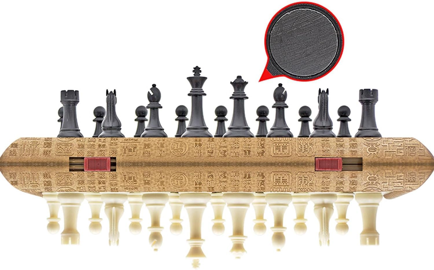 Juego de ajedrez portátil de Viaje Internacional, Juego de ajedrez de plástico Plegable con Tablero, Piezas magnéticas y Caja de Almacenamiento
