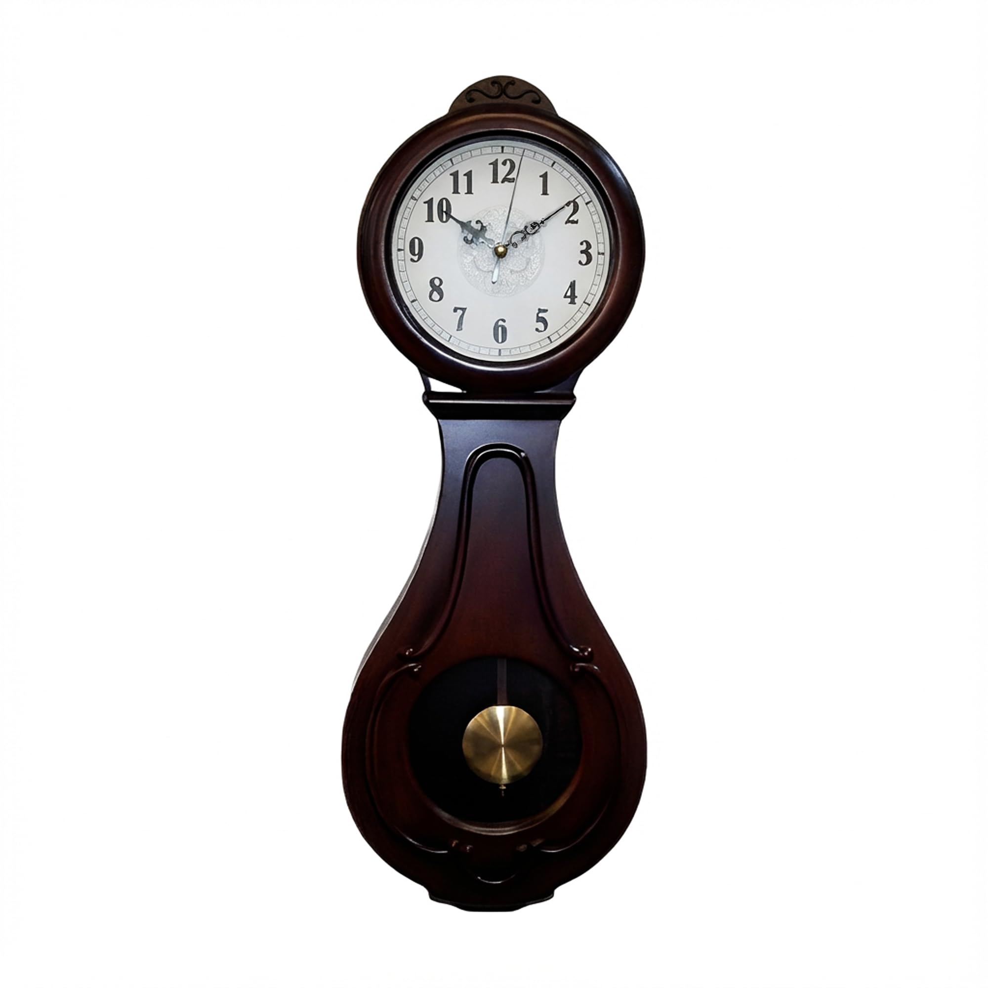 Horloge en bois de style classique Ice Armor en forme de goutte d'eau pour salon élégant