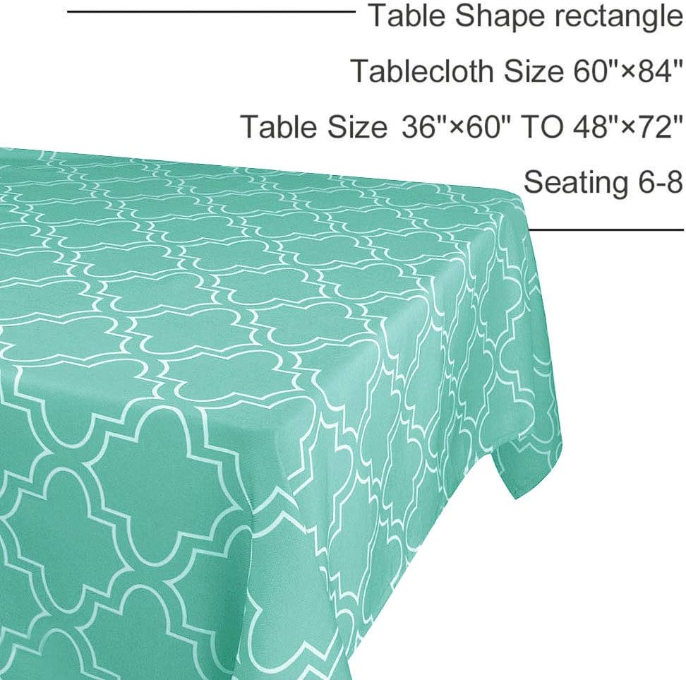 Flash Deals - 40% OFF Rectangle Printed Tablecloth 60 by 84 inches Polyester Fabric Washable Table Cover, Seats 6-8 People, Wrinkle Free, Oil-Proof/Waterproof Tabletop Protector for Kitchen Dinning Party by VCVCOO Super Deal Product Rectangle Printed Tablecloth 60 by 84 inches Polyester Fabric Washable Table Cover, Seats 6-8 People, Wrinkle Free, Oil-Proof/Waterproof Tabletop Protector for Kitchen Dinning Party by VCVCOO