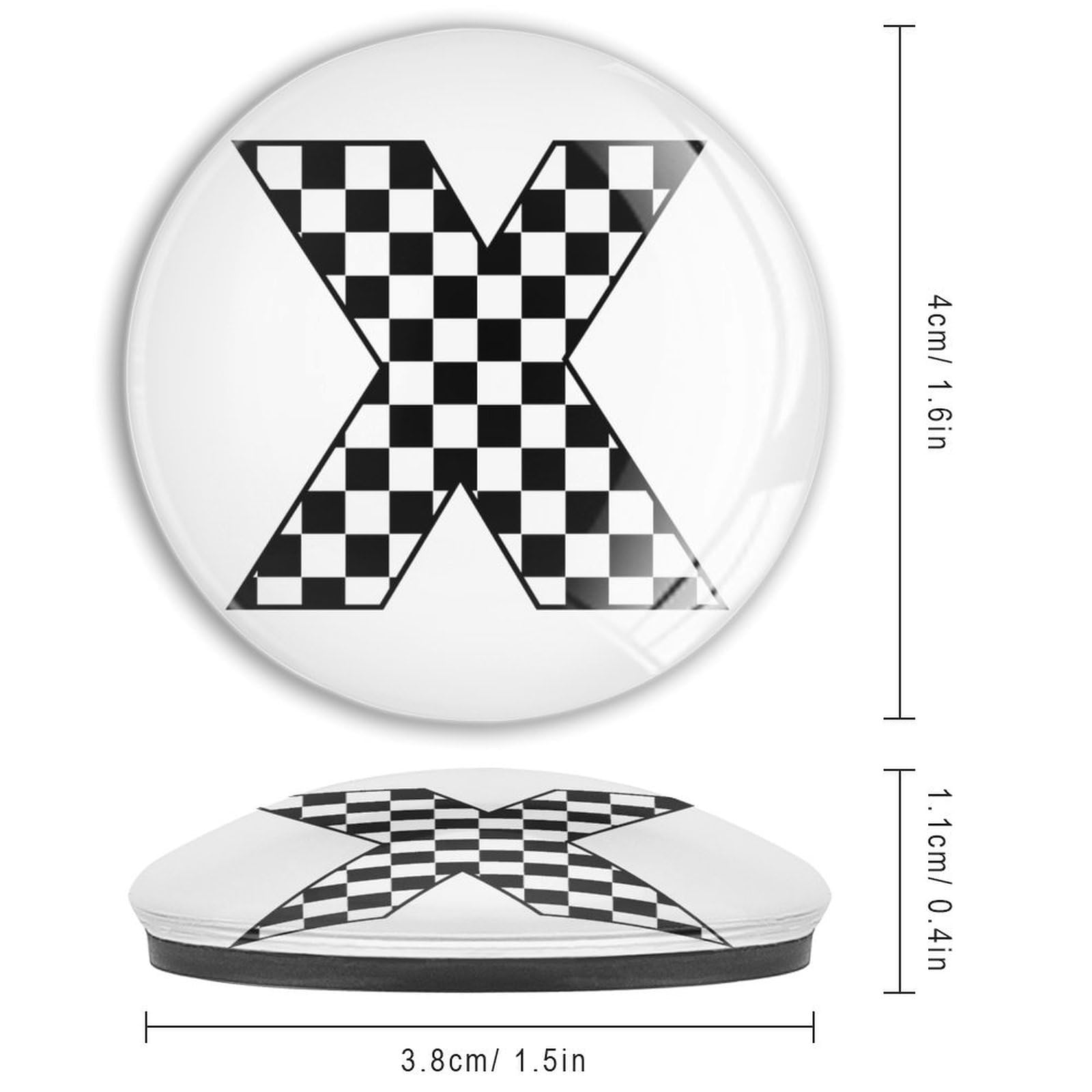 Monograma inicial X imanes de nevera de vidrio lindos imanes alfabeto búfalo cuadros fuerte imán familiar inicial perfecto lindo imanes decorativos oficina cocina taquilla 4 piezas