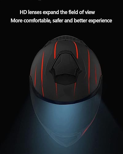 Miniatura 4 de RUANLOV Casco de motocicleta de cara completa, casco de motocicleta frontal abatible, casco integrado aprobado por DOTECE, casco abatible de cara