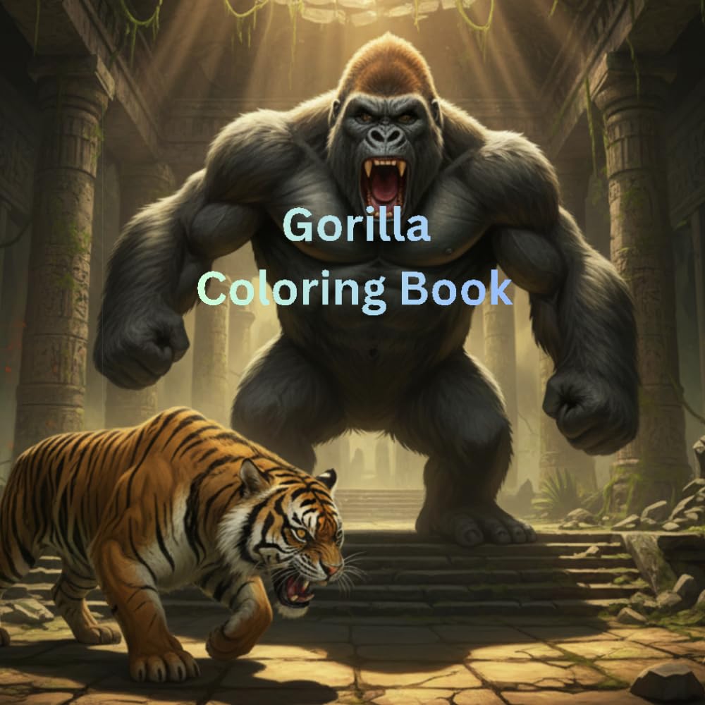 Gorilla animal faces coloring book: Drowning book for kids