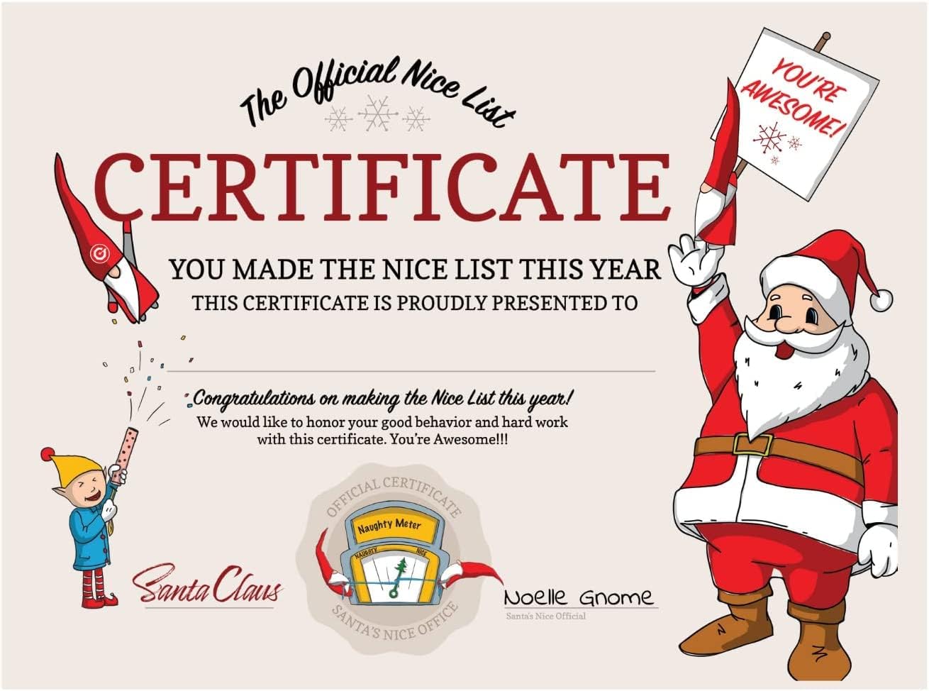 North Pole Letters Personalized Christmas Letter and Nice List Certificate from Santa Claus - Custom Letter & Certificate from Santa for Kids, Mailed to Your Child from The North Pole