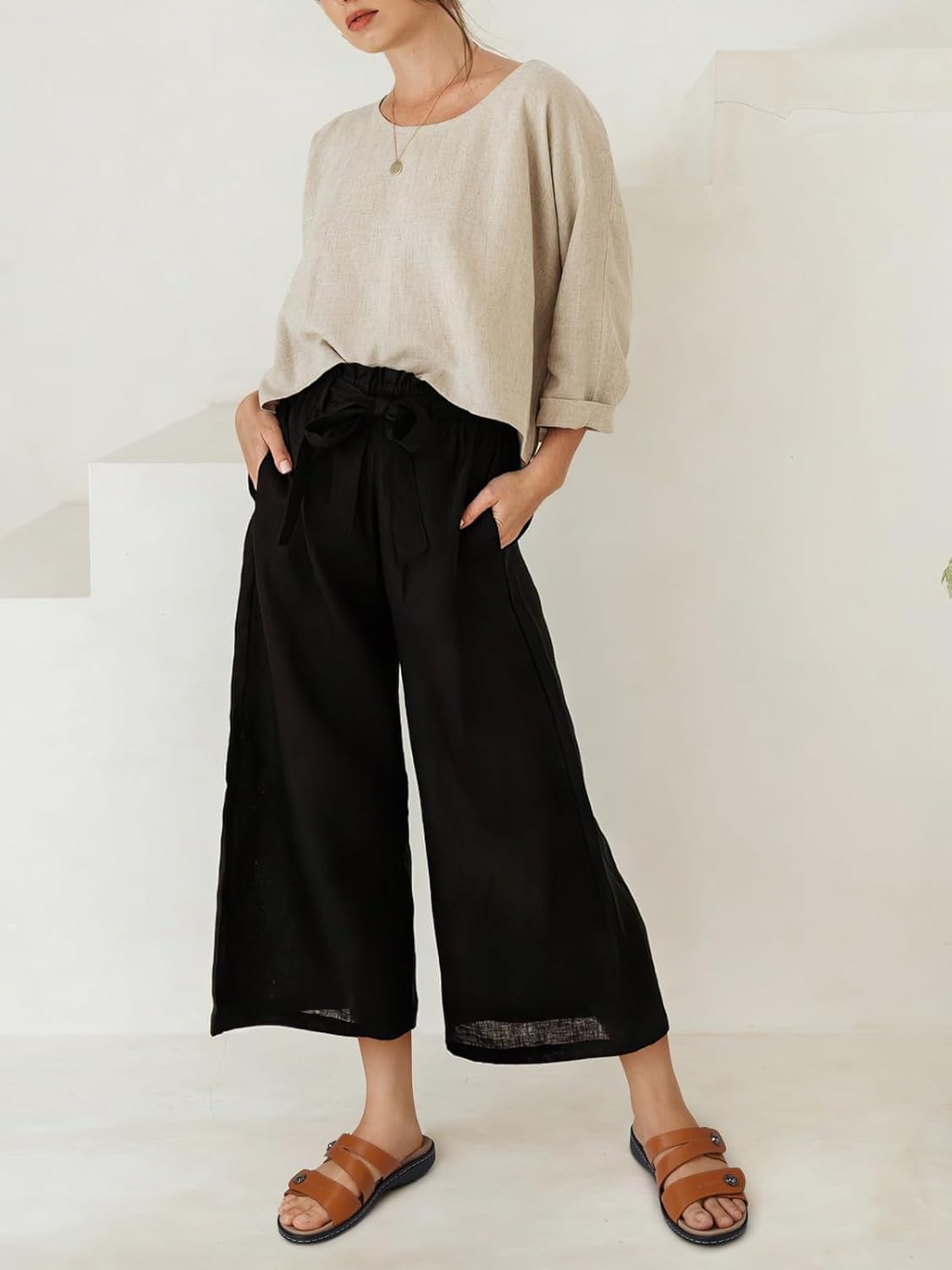 SHIBEVER Flat Sandals Women Dressy: Non Slip, Arch Support, Orthopedic, Plantar Fasciitis Comfortable Walking Sandal - Image 3