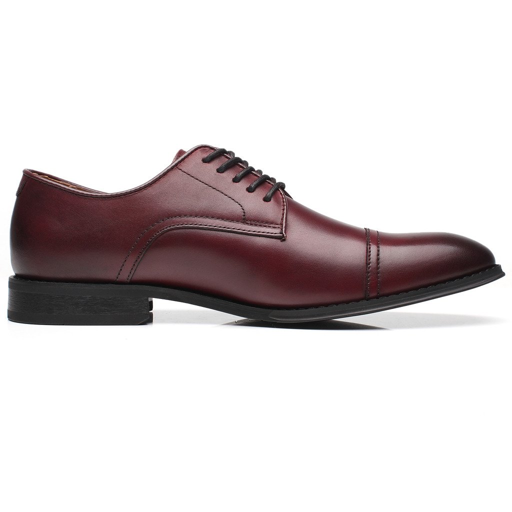 La Milano Mens Leather Updated Classic Cap Toe Oxfords Lace Dress Shoes