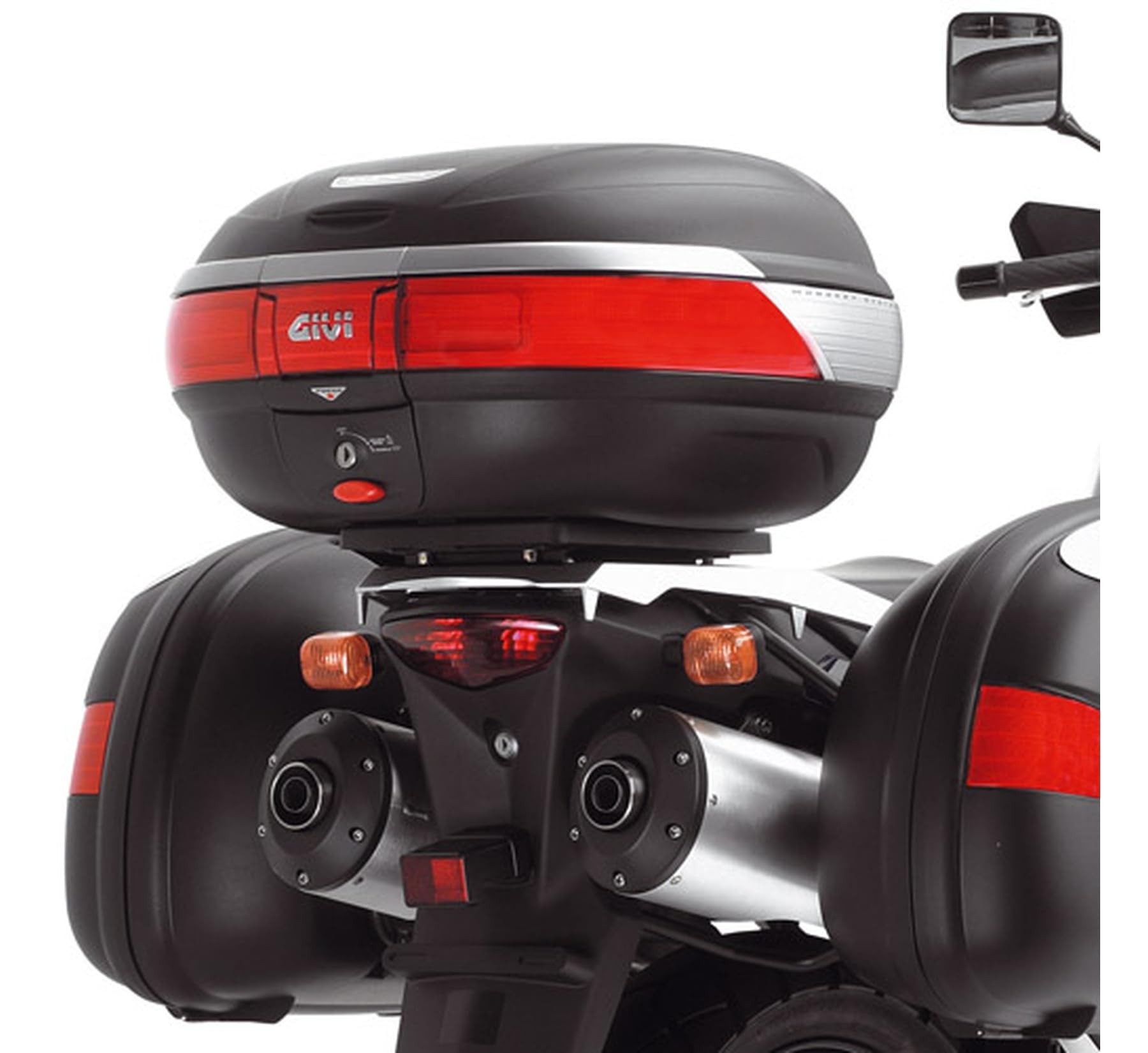 givi motorradkoffer v40n monokey schwarz 40 lt + träger kompatibel mit suzuki dl 1000 v-strom 2002 2003 2004 2005 2006 2007 2008 2009 2010 2011 mototopgun v40n + e528