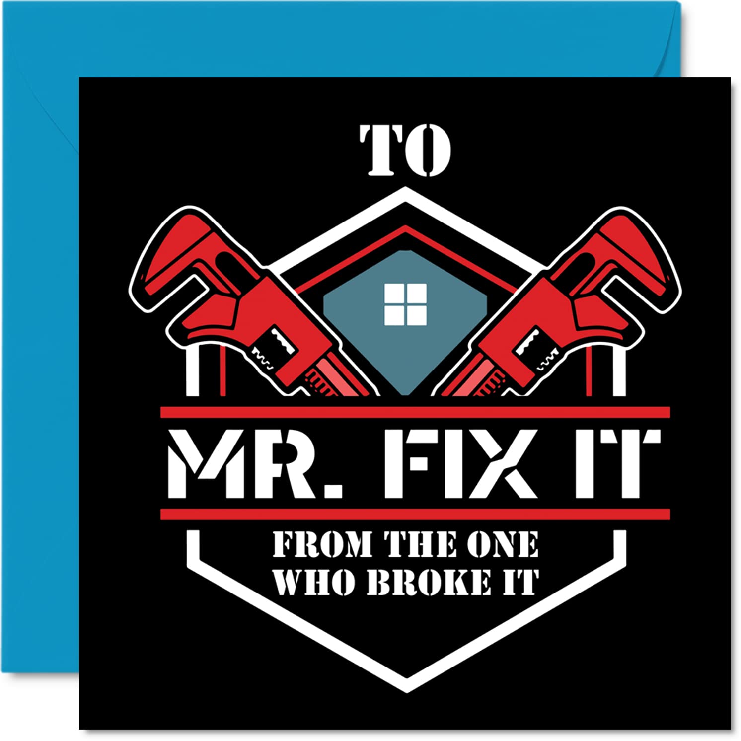 Stuff4 Funny Birthday Cards - Mr Fix It - Joke Thank You Happy Birthday Card for Dad Grandad Husband Boyfriend from Son Daughter Grandson Wife Girlfriend, 145mm x 145mm Thanks Greeting Cards