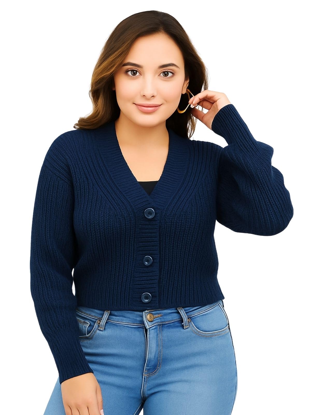 feverfew Stylish Vneck Sweater | Women's Knitted Sweater | Self Design | Casual Wool | Sweater for Ladies | Cardigans Sweater-picture-21