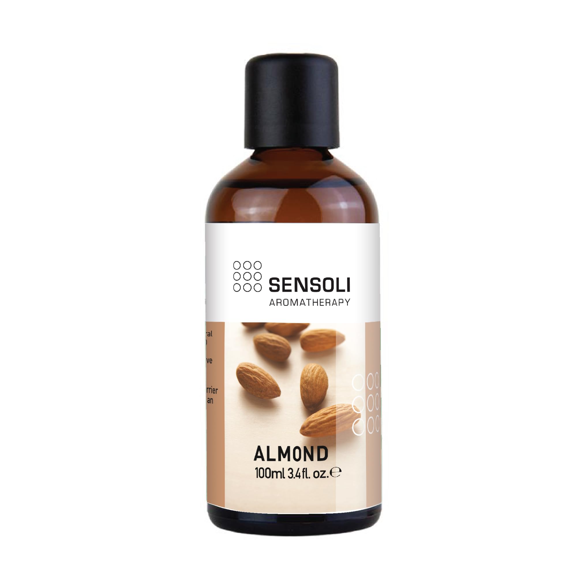 SENSOLI Sweet Almond Oil 100ml - 100% Pure Carrier Oil - Natural Oil for Skin, Hair, Massage & DIY Cosmetics