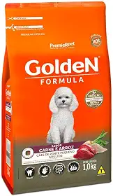Ração Golden Fórmula Mini Bits Para Cães Adultos Pequeno Porte Sabor Carne E Arroz, 1Kg Premier Pet Para Todas Pequeno Adulto,