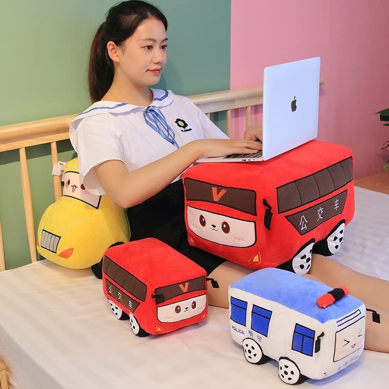 Image of Car Plush Toy Soft Stuffed Car Plush Pillow Toy CuteTractor Cartoon Throw Pillow Plushie Gifts for Kids Birthday Christmas Party (Bus)