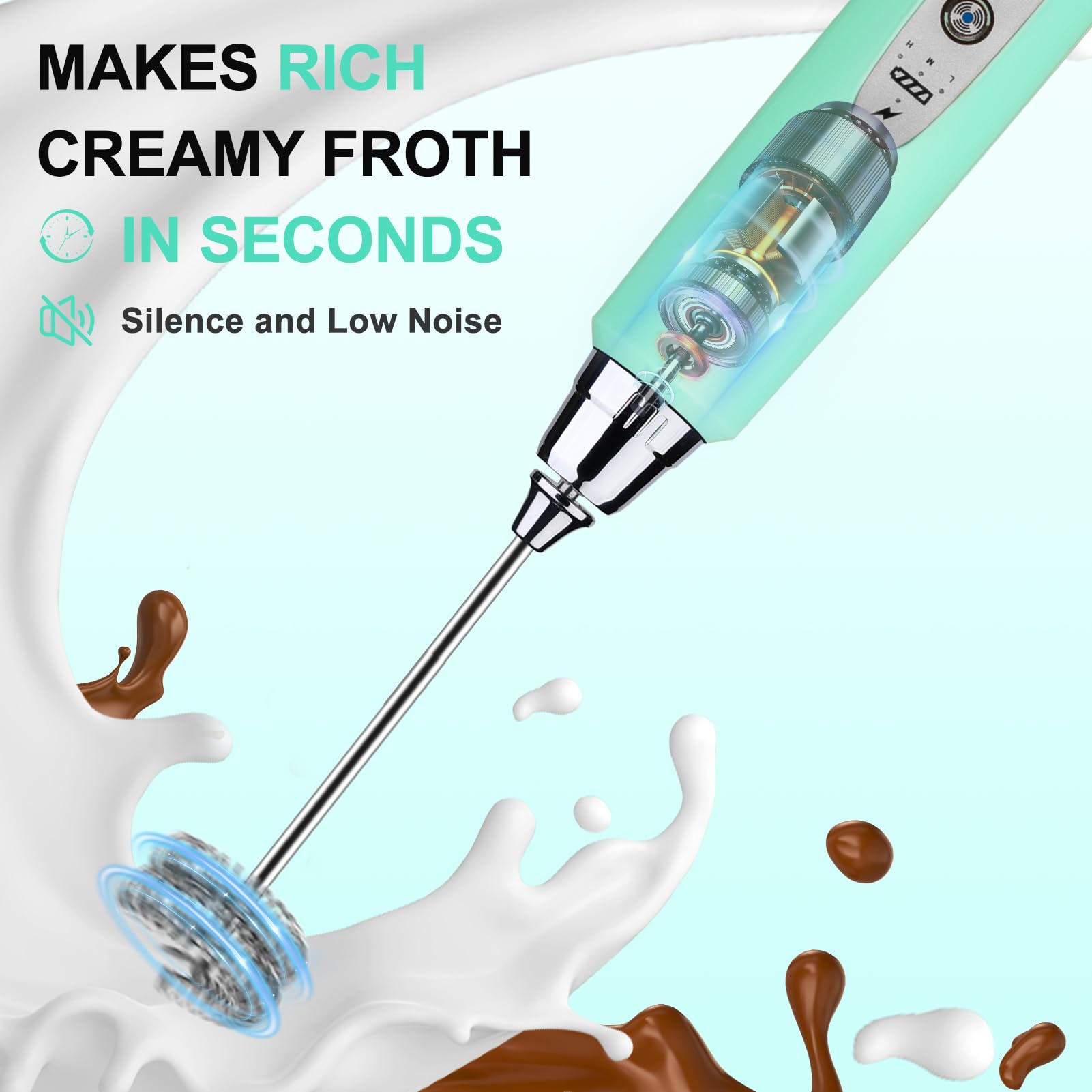 Rechargeable Milk Frother - Coffee & Cappuccino -6 Rechargeable Milk Frother - Coffee & Cappuccino -6