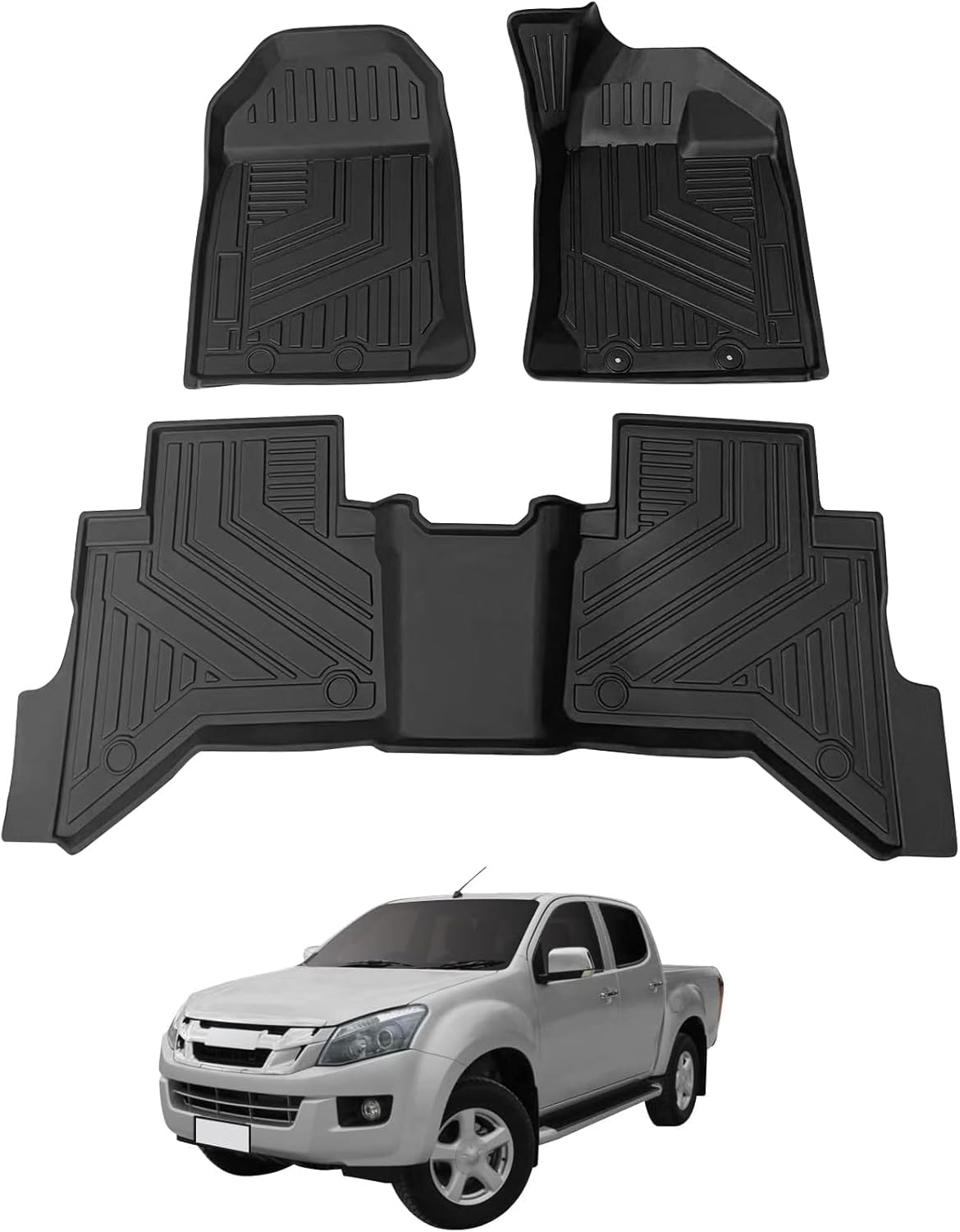 Fits for ISUZU UTE DMAX Floor Mats ISUZU DMAX 3D Floor Mats 3Pcs All