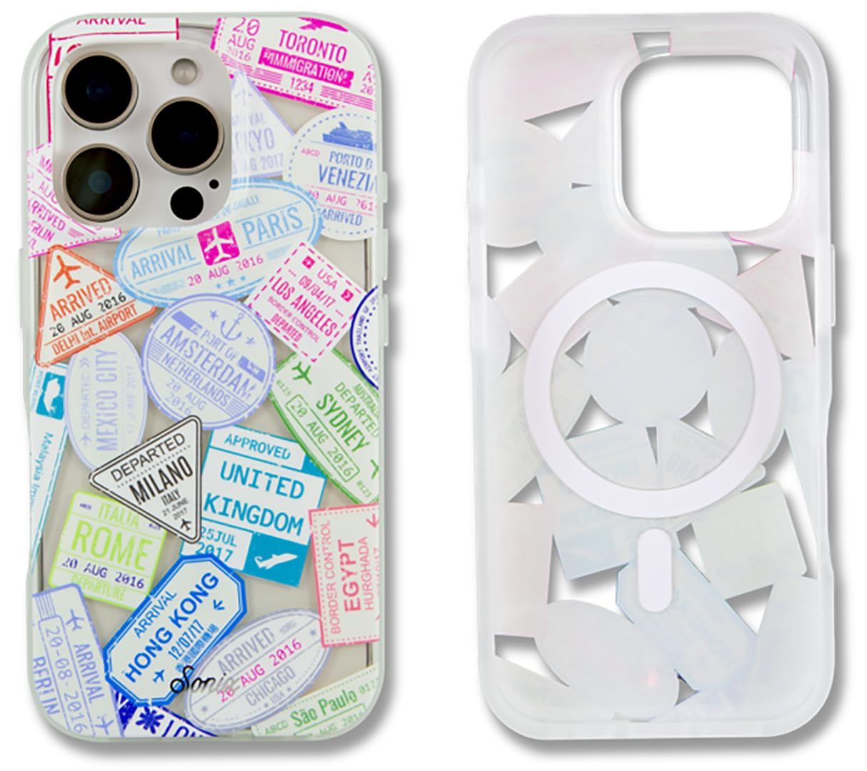 Sonix Case for iPhone 16 Pro | Compatible with MagSafe | 10ft Drop Tested | Passport Stamps