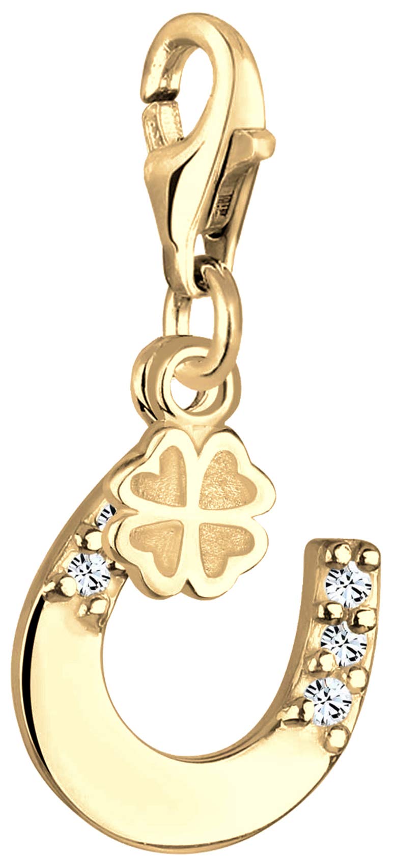 Nenalina Gouden olifantenkarabijnhaak charm hanger voor bedelarmband gemaakt van 925 sterling zilver 0403240420