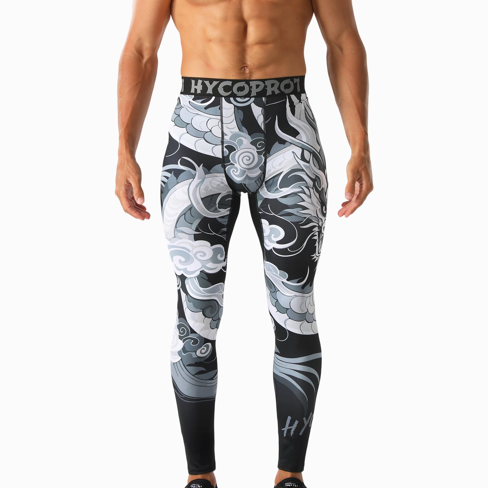 HYCOPROT Pantalones de Compresión para Hombre Mallas Deportivos de Secado Rápido Leggings Pantalones de Entrenamiento Interiores para Baloncesto Running Deporte Yoga