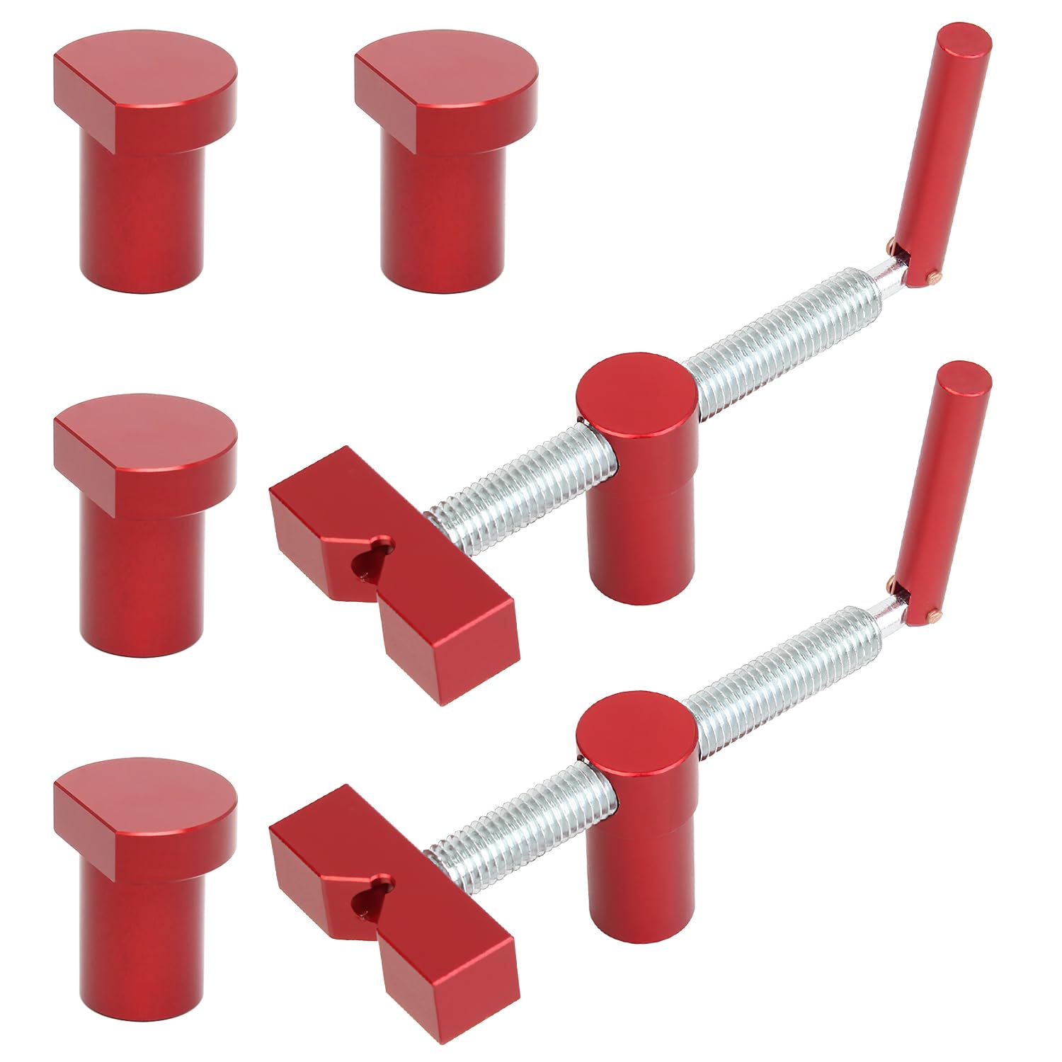 2 Pièces 60mm Crochet D'établi, Fixation Rapide, Robuste et Facile à Utiliser, Dispositif de Serrage pour Etabli, Accessoires D'établi, Convient pour les Dispositifs de Serrage de Rabot (rouge)