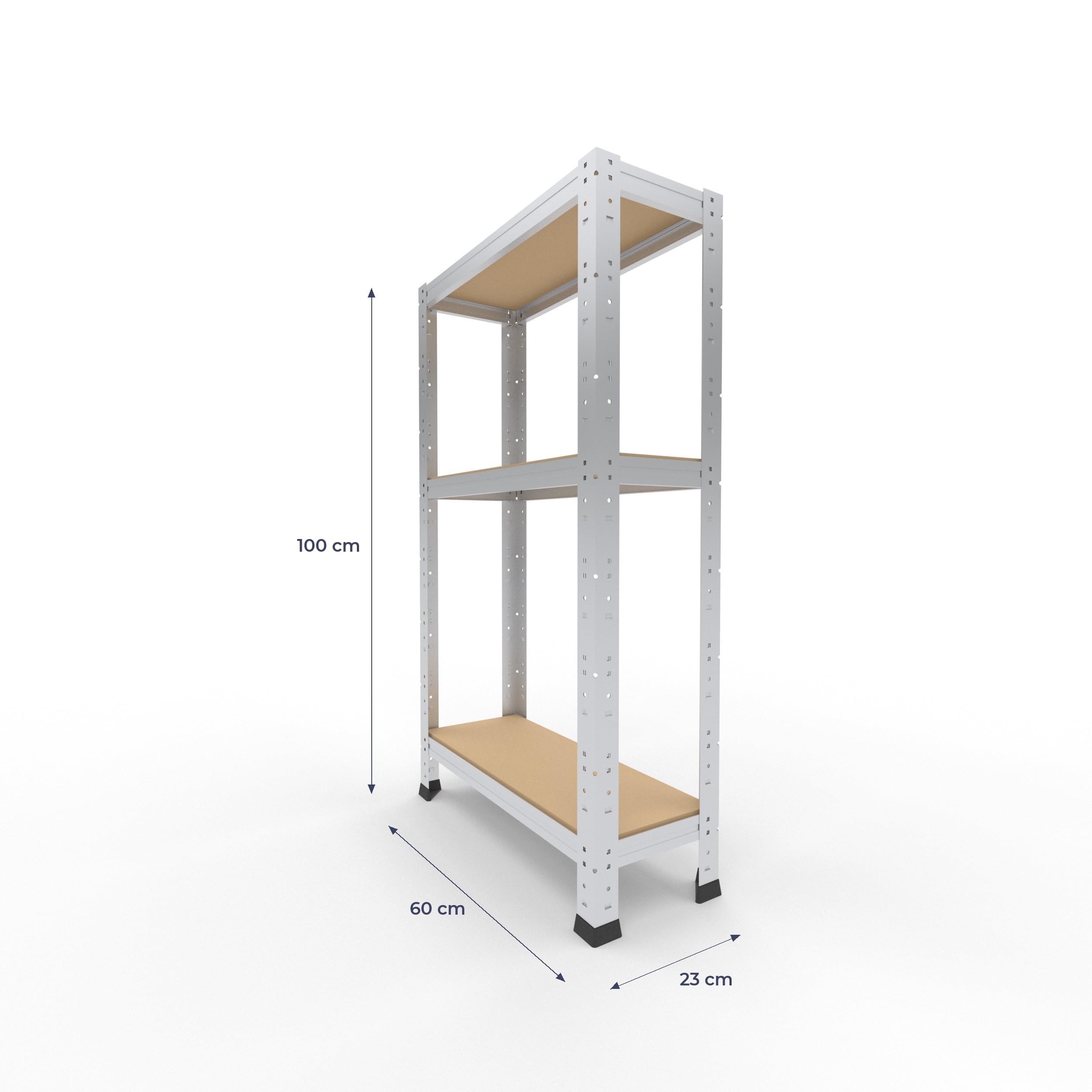 shelfplaza Home 100x23x60cm regał metalowy ocynkowany: 3x175kg