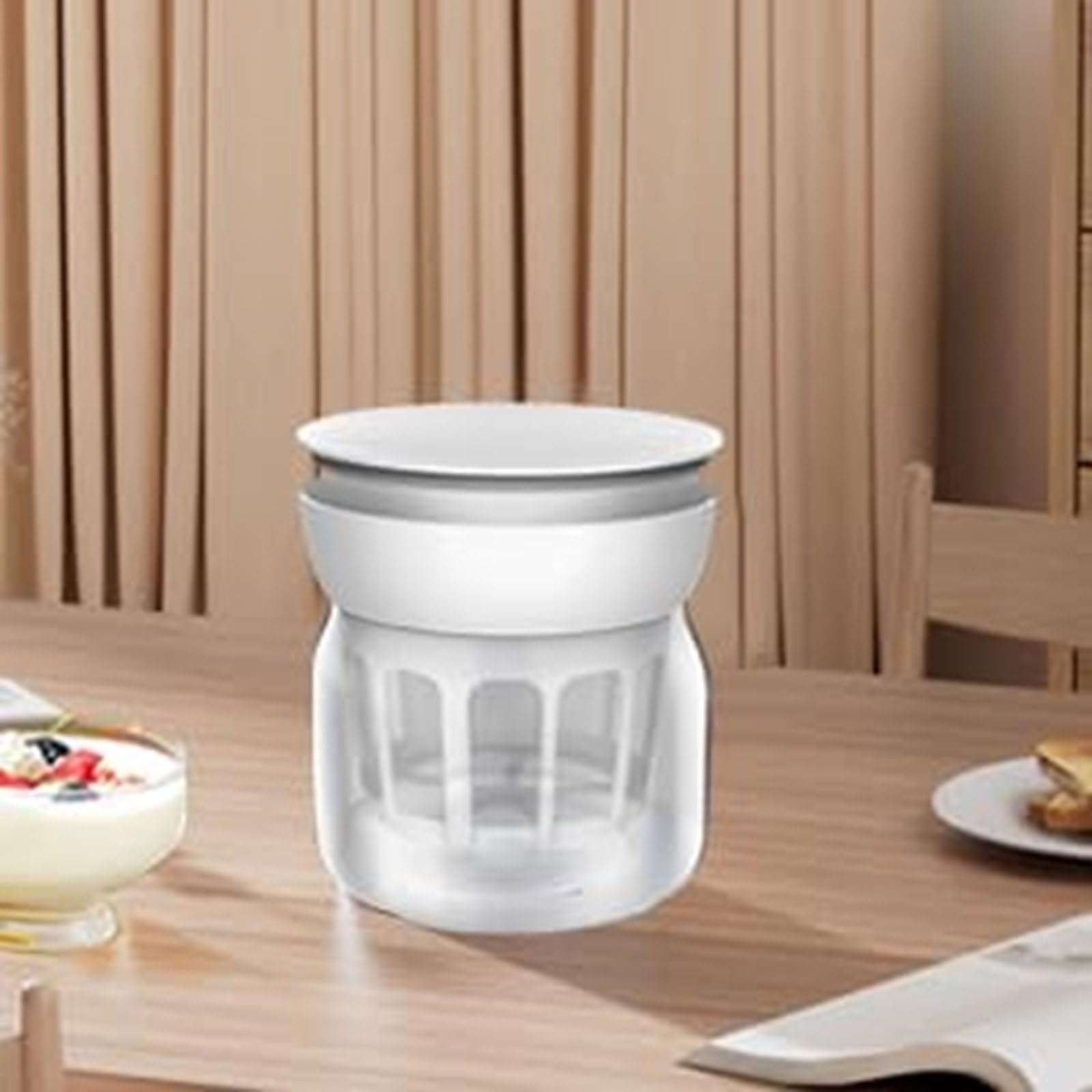Separatore di siero per yogurt a maglia fine filtro per yogurt e formaggio con coperchio riutilizzabile strumento da cucina facile da pulire