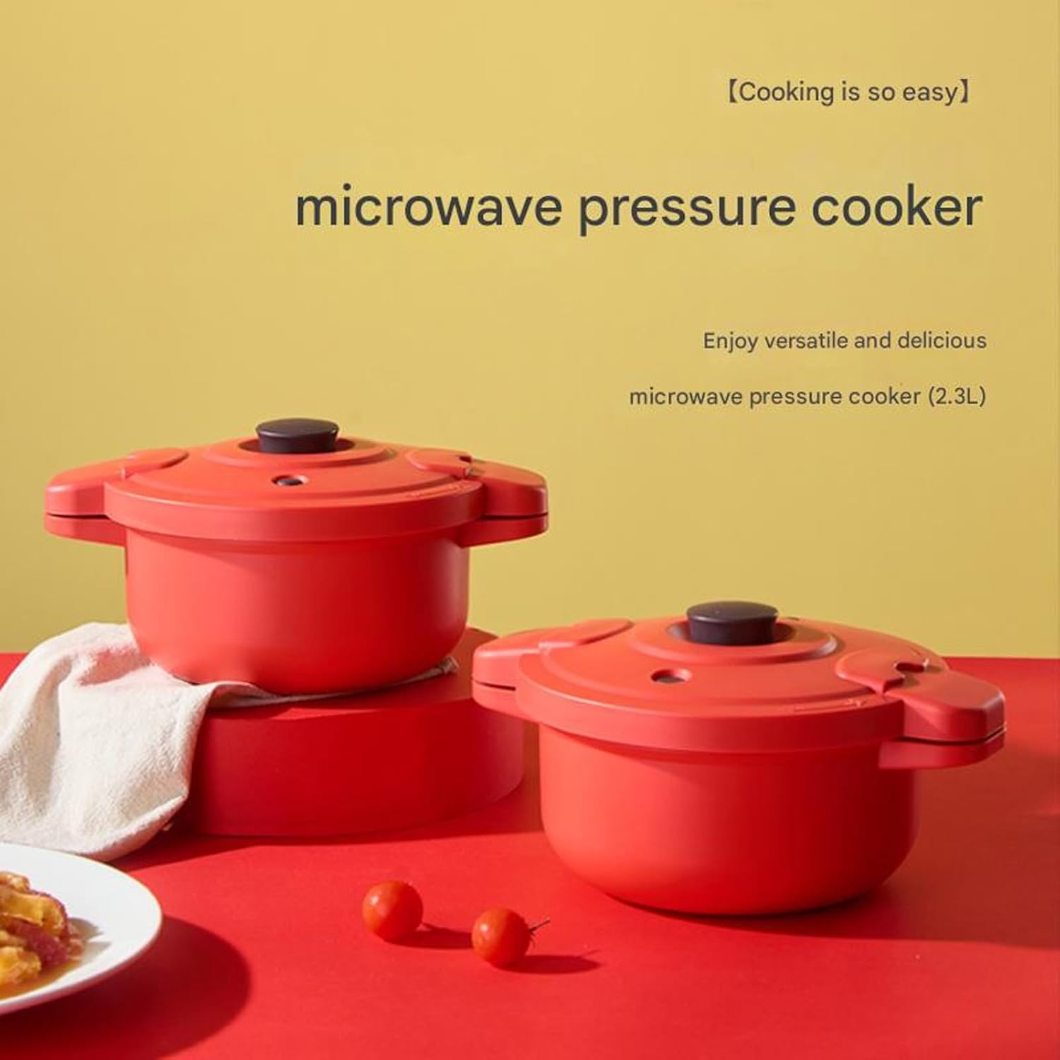 Microwave Safe Pressure Cooker with Handle Fast Steaming Function for Meal Preparation Kitchen Essential Heat Handle Kitchenware