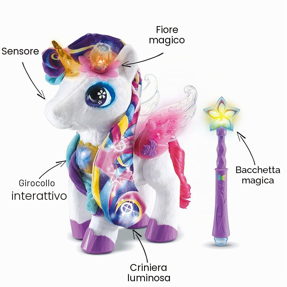 VTech Styla, Ma Unicorno Trucco Magico, Peluche Unicorno Interactive - Dati 4 Anni
