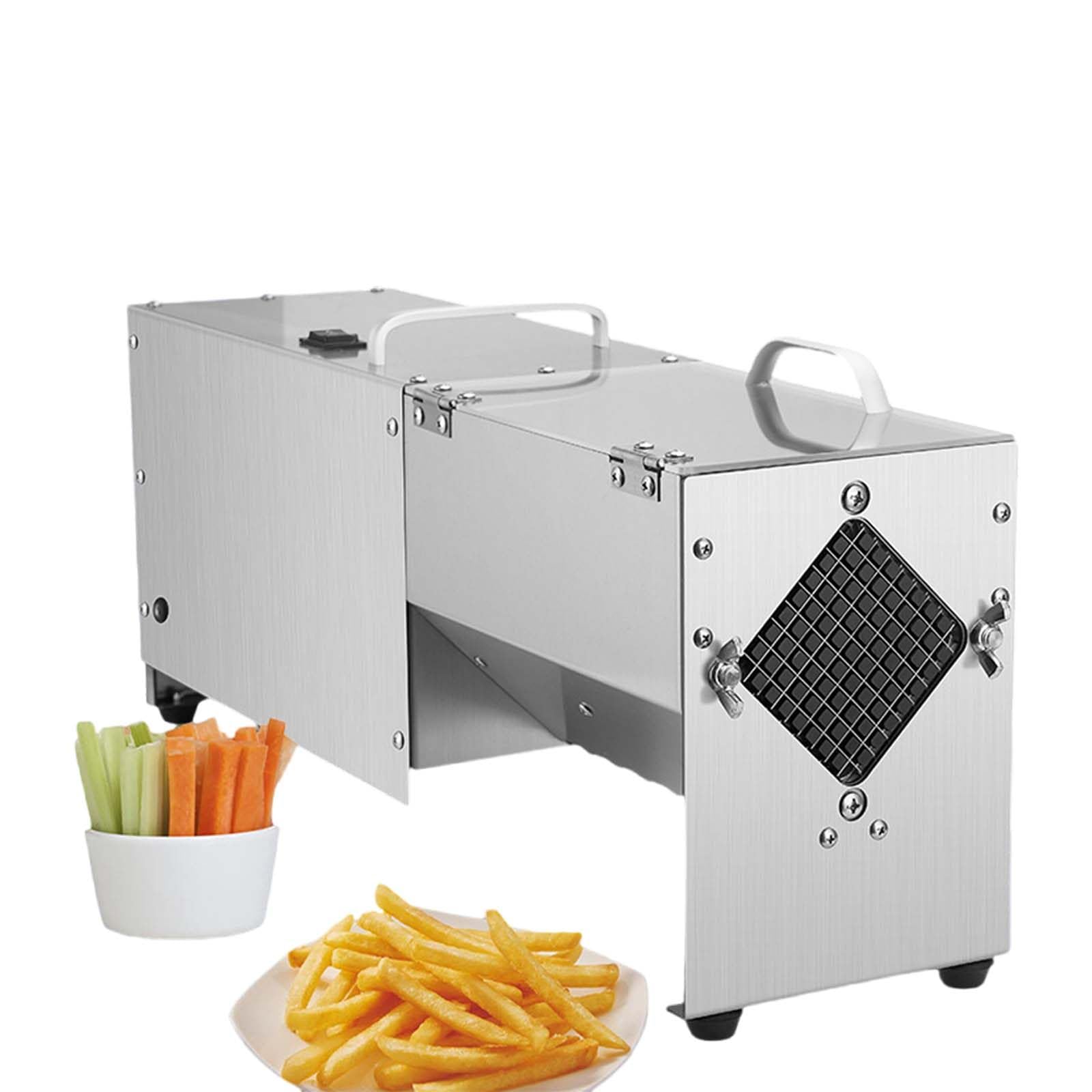 Coupe-Frites éLectrique 100 W, Coupe-LéGumes Professionnel En Acier Inoxydable Avec 3 Lames, Coupe-Frites Professionnel, Pour Pommes De Terre, Carottes, Concombres Et Oignons