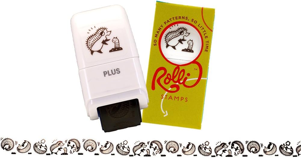 Rolli Self-Inking Craft Pattern Rolling Stamp - Hedgehogs Playing