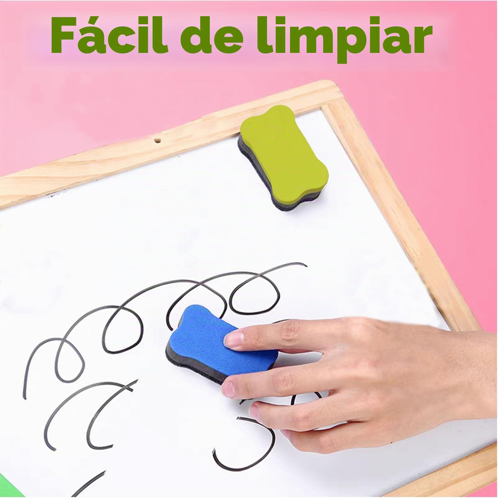 Borrador Pizarra Blanca, 10 Unidades (Amarillo, Azul), Borrador Magnético Pizarra Blanca de gomay Fieltro, Ligero y con Fuerte, para Borrar Rotuladores de Pizarra