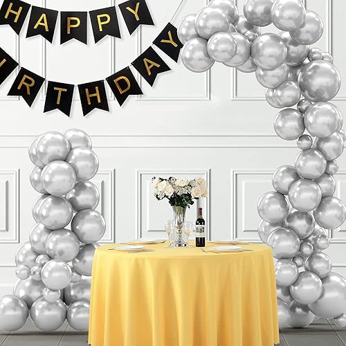 Miniatura 7 de Globos metálicos plateados 50 unidades, 12 pulgadas, cromo, látex, guirnaldas y kits de arco