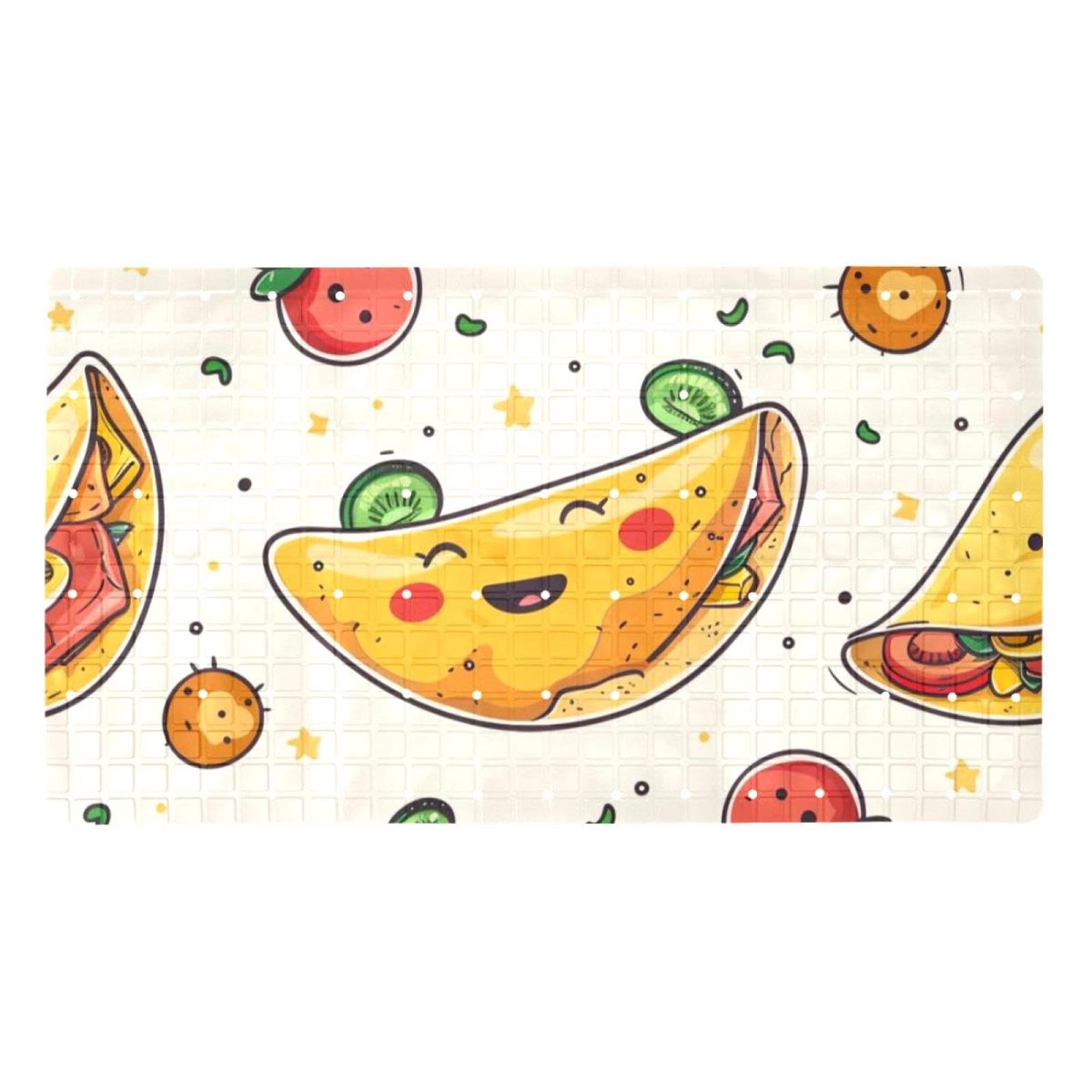 Alfombrilla de baño antideslizante de tortilla de PVC lavable con agujeros de drenaje