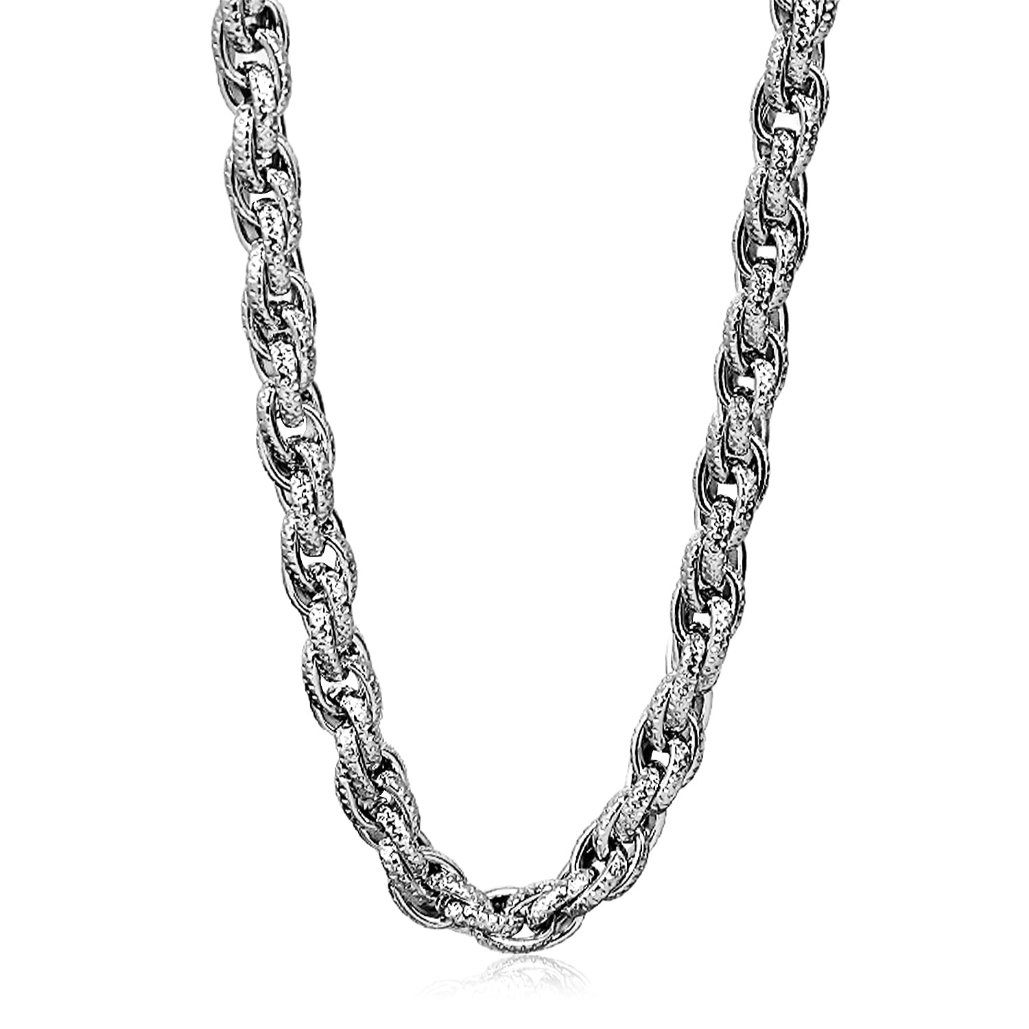 peora Fancy Rope Link Chain for Men & Boys | Silver Plated | Stainless Steel | Casual Stylish Design Jewellery | Anniversary Birthday Gift for Him-picture-41