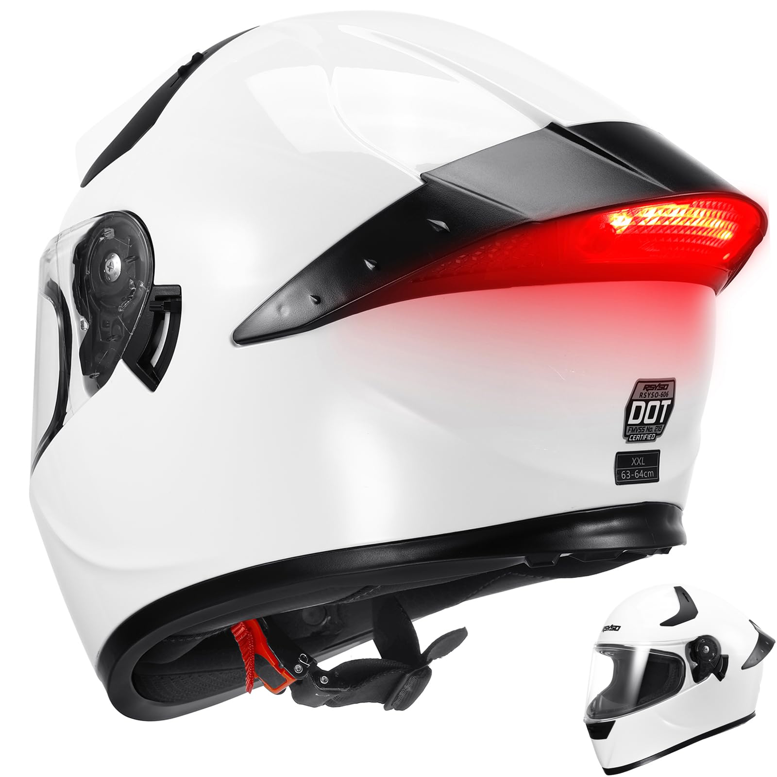 Cascos De Moto Con Luz Trasera Casco Integral De Moto De B0DRS2F6N7