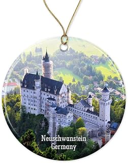 Neuschwanstein Castle - Germany Ceramic Ornament - Fairy-Tale Castle Amidst Alpine Scenery - Perfect Souvenir For Castle Lovers And Travel Enthusiasts - Majestic Decor Printed on Both Sides
