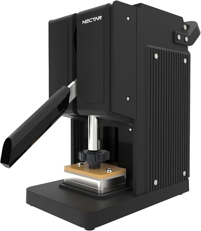Nectar Pollen Pincher 2.0 | Rosin Press Kit + 2 Year Warranty | 1 Ton Rosin Press with LCD Display, Timer and Accessories (Black Edition)