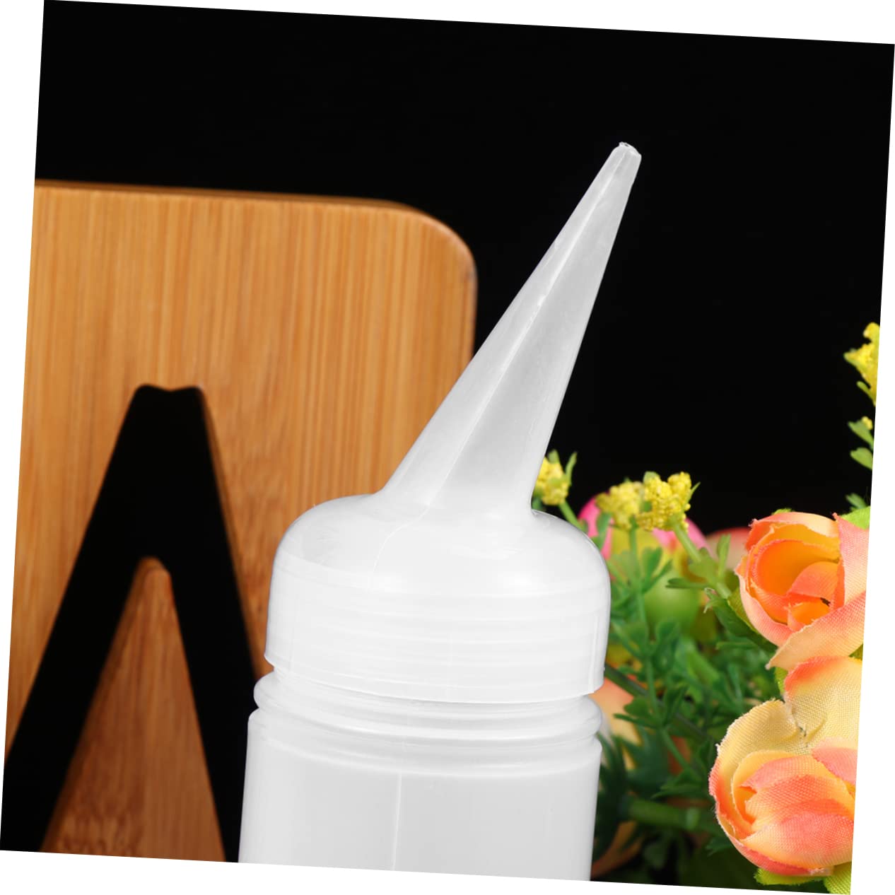 minkissy Lot de 4 Flacons Applicateurs de pour Cheveux Rechargeables à Presser avec Pointe Inclinée pour Salon Usage Domestique 5 Pièces X 4