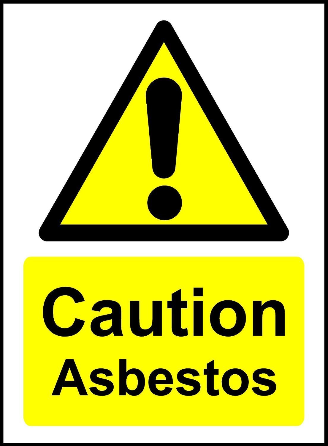 Caution Asbestos Safety Sign - Self Adhesive Stickers 200mm x 150mm