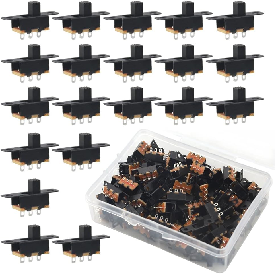 WMYCONGCONG 100 PCS 0. 5A 50V DC 3 Pin On/Off 2 Position Panel Mount Slide Switch Micro Miniature Slide Switch